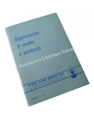 1974 MASERATI VERKOOP EN DEALERORGANISATIE HANDBOEK