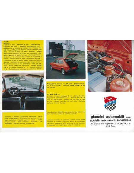 1973 FIAT GIANNINI 127 NP NP-S LEAFLET ITALIAANS