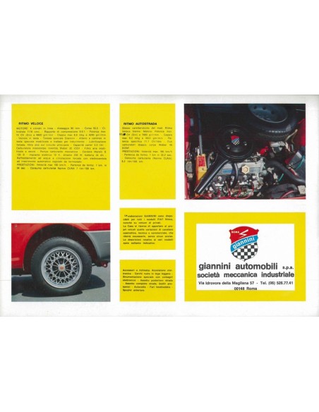 1978 FIAT GIANNINI RITMO VELOCE LEAFLET ITALIAANS