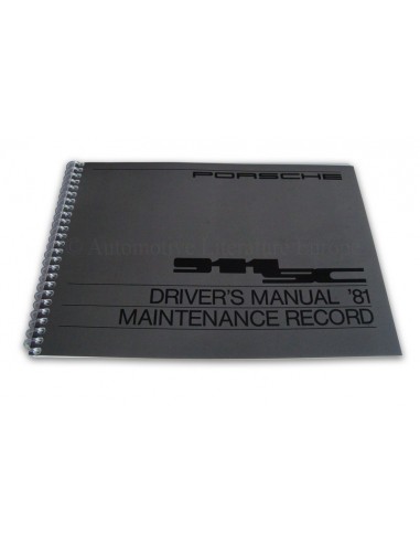 1981 PORSCHE 911 SC INSTRUCTIEBOEKJE ENGELS