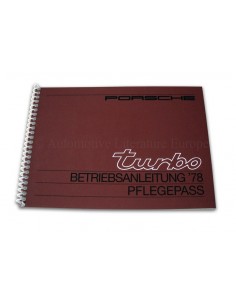 1978 PORSCHE 911 TURBO INSTRUCTIEBOEKJE DUITS