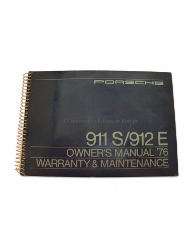 1976 PORSCHE 911 S & 912 E INSTRUCTIEBOEKJE ENGELS USA