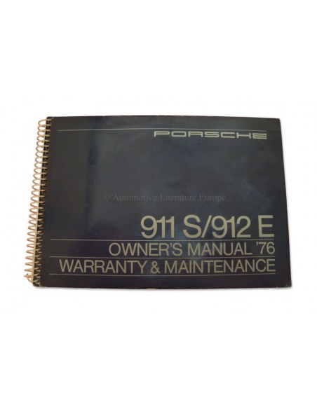 1976 PORSCHE 911 S & 912 E INSTRUCTIEBOEKJE ENGELS USA