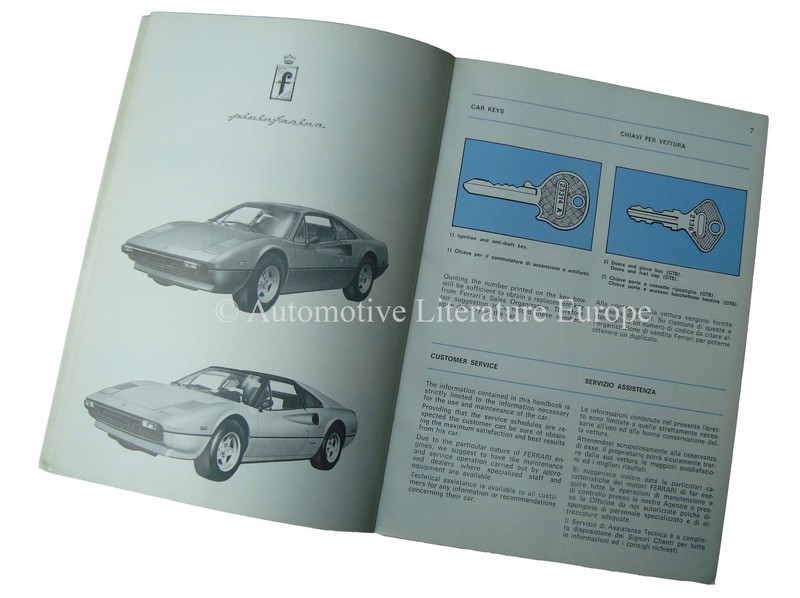 1978 Ferrari 308 Gtb Gts Owners Manual Us Version 15078