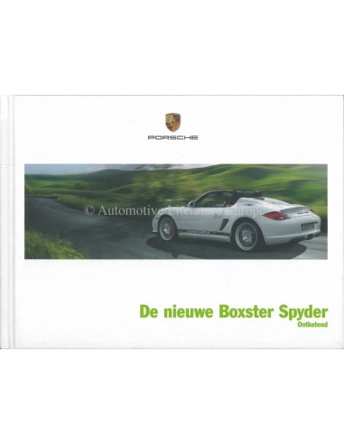 2010 PORSCHE BOXSTER SPYDER HARDCOVER BROCHURE NEDERLANDS