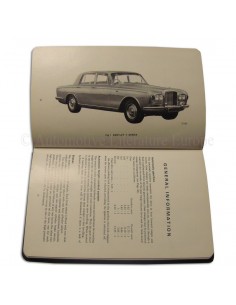 1965 BENTLEY T TYPE INSTRUCTIEBOEKJE ENGELS 2