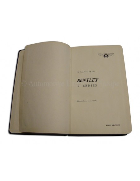 1965 BENTLEY T TYPE INSTRUCTIEBOEKJE ENGELS