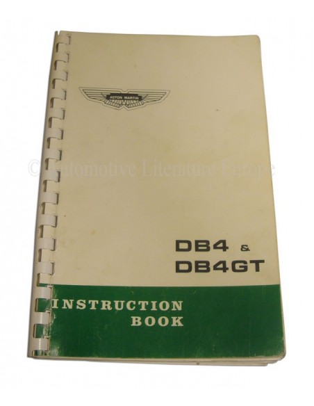 1963 ASTON MARTIN DB4 & G.T. INSTRUCTIEBOEKJE ENGELS