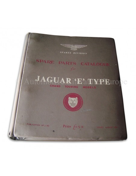 1961 JAGUAR E TYPE GRAND TOURING ONDERDELENHANDBOEK ENGELS