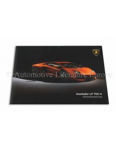 2013 LAMBORGHINI AVENTADOR LP 700-4 VERKORT INSTRUCTIEBOEKJE DUITS 2