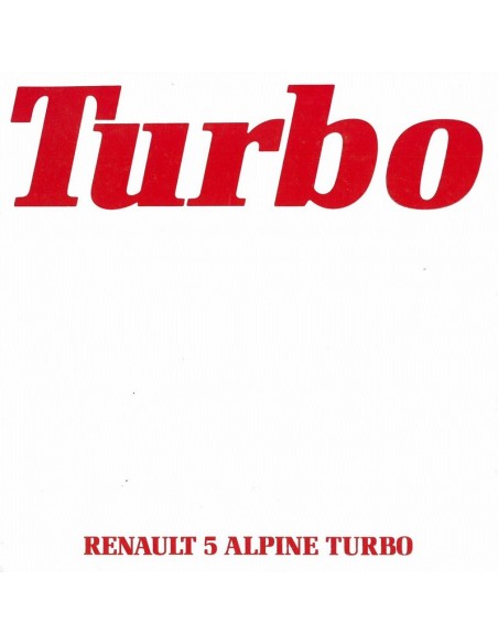 1980 RENAULT 5 ALPINE TURBO BROCHURE NEDERLANDS