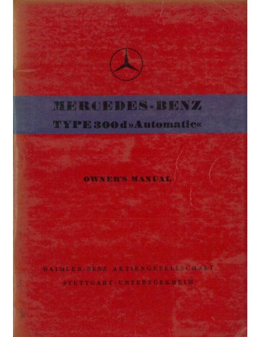 1958 MERCEDES BENZ 300 D AUTOMATIC INSTRUCTIEBOEKJE ENGELS