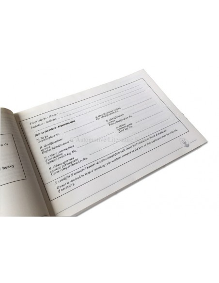 1989 MASERATI 222 SPYDER E INSTRUCTIEBOEK ITALIAANS ENGELS