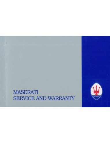1998 MASERATI QUATTROPORTE EVOLUZIONE V8 ONDERHOUDSBOEKJE ENGELS