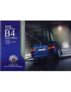 2014 BMW ALPINA B4 BITURBO BIJLAGE INSTRUCTIEBOEKJE DUITS