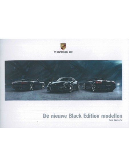 2016 PORSCHE 911 CARRERA & BOXSTER BLACK EDITION BROCHURE NEDERLANDS