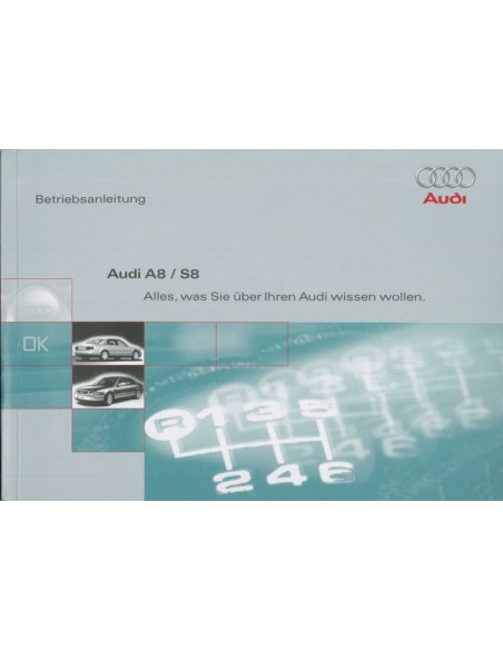 1998 AUDI A8 / S8 INSTRUCTIEBOEKJE DUITS