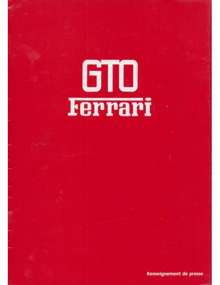 1984 FERRARI 288 GTO PERSMAP FRANS 305/84 & ZINCROX BROCHURE 306/84