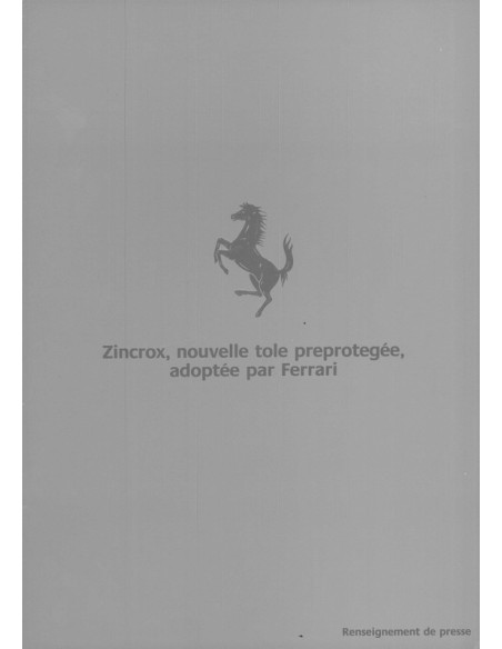 1984 FERRARI 288 GTO PERSMAP FRANS 305/84 & ZINCROX BROCHURE 306/84