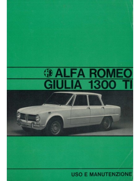 1970 ALFA ROMEO GIULIA 1300 TI INSTRUCTIEBOEKJE ITALIAANS