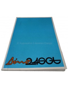 1972 FERRARI DINO 246 GT OWNER'S MANUAL 