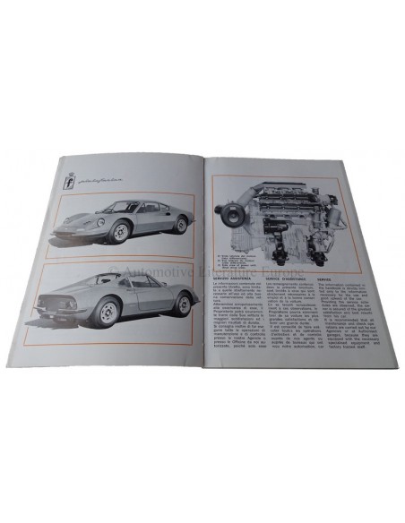 1972 FERRARI DINO 246 GT BETRIEBSANLEITUNG