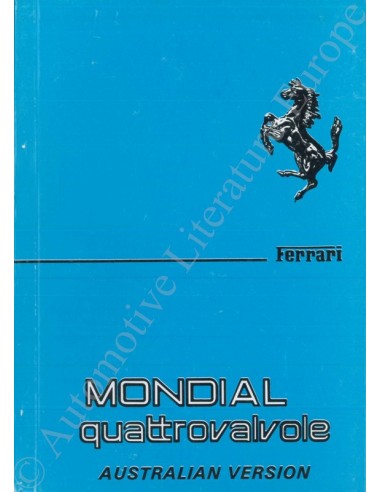 1984 FERRARI MONDIAL QUATTROVALVOLE OWNER'S MANUAL (AUSTRALIEN VERSION)