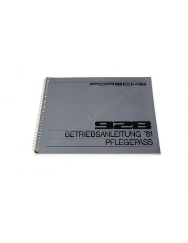 1981 PORSCHE 928 BETRIEBSANLEITUNG + PFLEGEPASS DEUTSCH