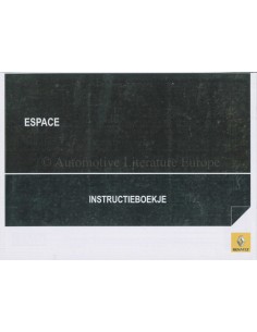 2013 RENAULT ESPACE BETRIEBSANLEITUNG HANDBUCH NIEDERLÄNDISCH