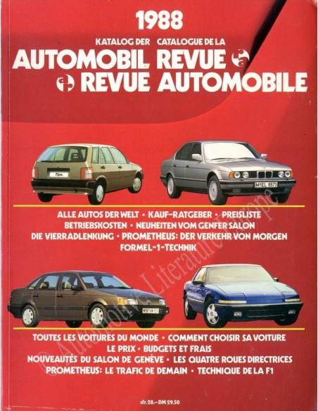 1988 AUTOMOBIL REVUE YEARBOOK GERMAN FRENCH