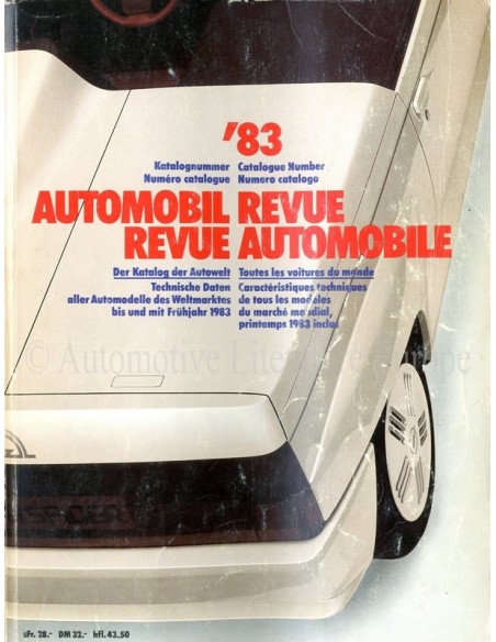 1983 AUTOMOBIL REVUE YEARBOOK GERMAN FRENCH