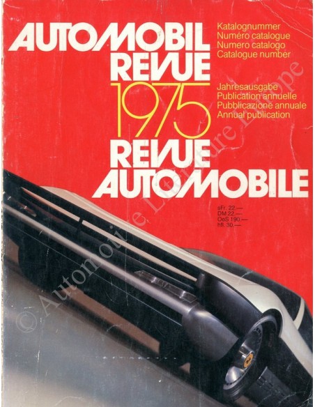 1975 AUTOMOBIL REVUE YEARBOOK GERMAN FRENCH
